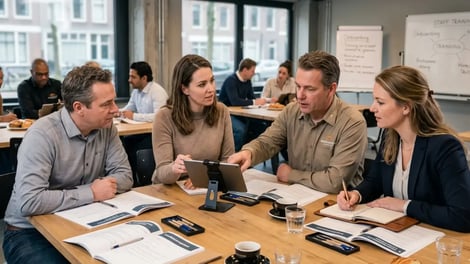Horecaondernemers volgen samen een training over personeelsontwikkeling